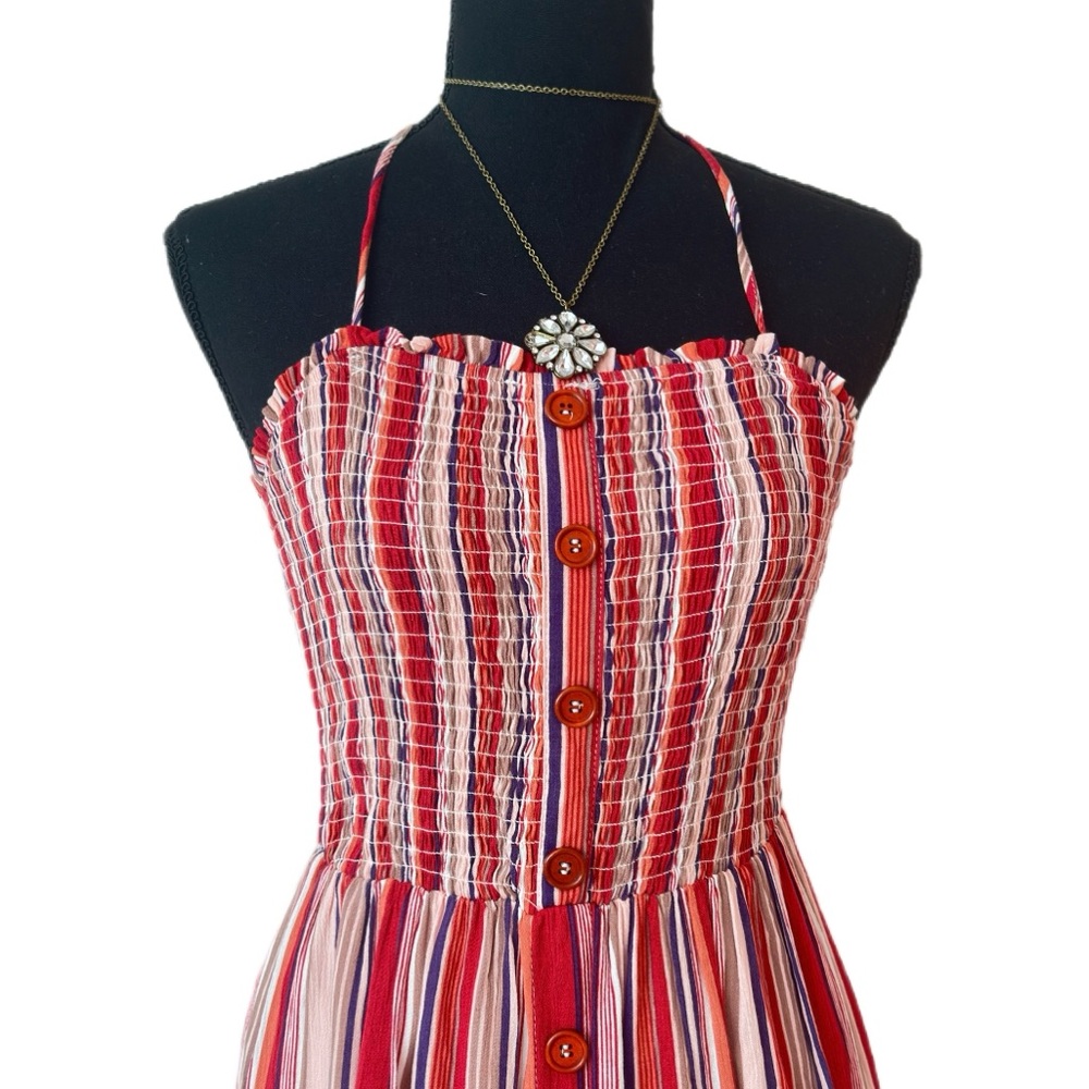 ALTAR’D STATE ~ Red and White Dress w/Elastic Tube Top Design Adjustable Straps - Picture 7 of 11